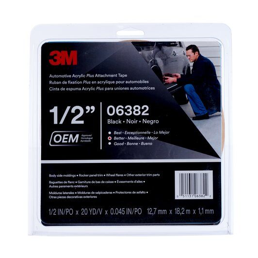 3M Automotive Acrylic Plus Attachment Tape 06382 1/2" x 20 yards