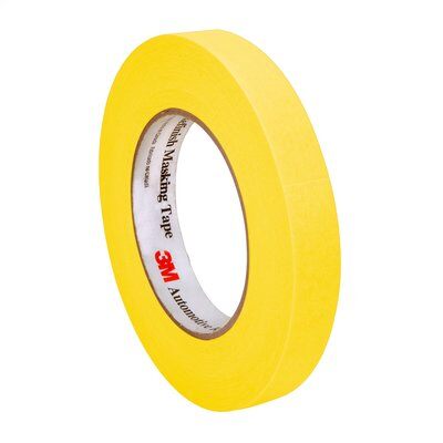 3M 3/4" Yellow Masking Tape, 06652, 18mm x 55m, 12 Rolls per Sleeve