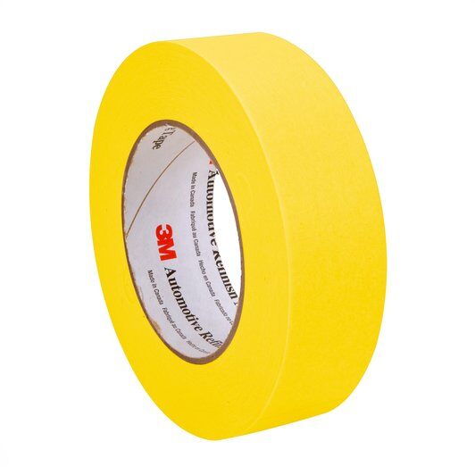 3M 1-1/2" Yellow Masking Tape, 06654, 36mm x 55m, 6 Rolls per Sleeve