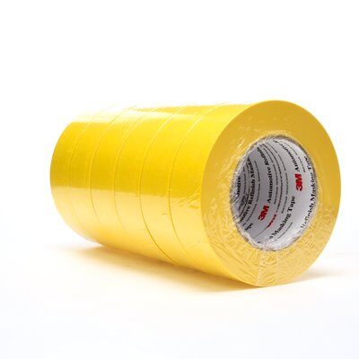 3M 1-1/2" Yellow Masking Tape, 06654, 36mm x 55m, 6 Rolls per Sleeve