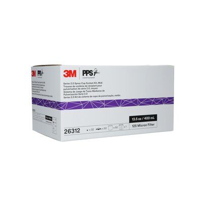 3M PPS Series 2.0 Spray Cup System Kit, 26312, Midi (13.5 fl oz, 400 mL), 125 Micron Filter