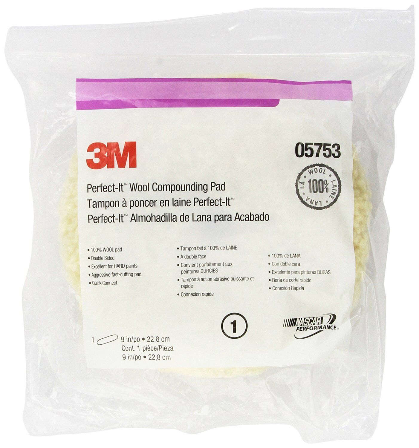 3M Perfect-It Wool Compound Pad, 05753, 9 in